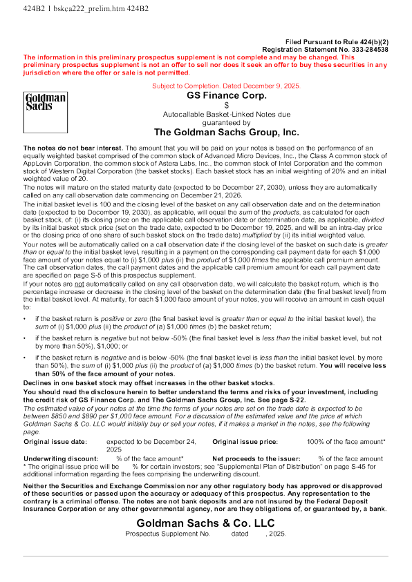 高盛美股招股说明书(2025-12-10版)