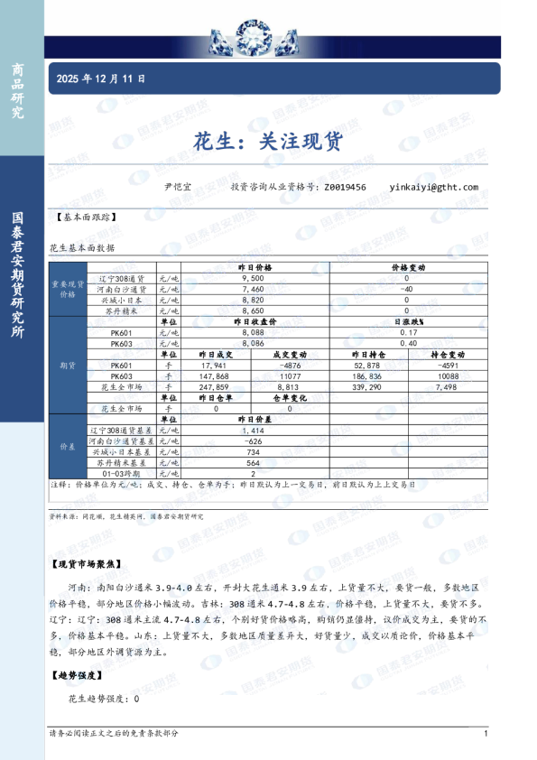 花生：关注现货