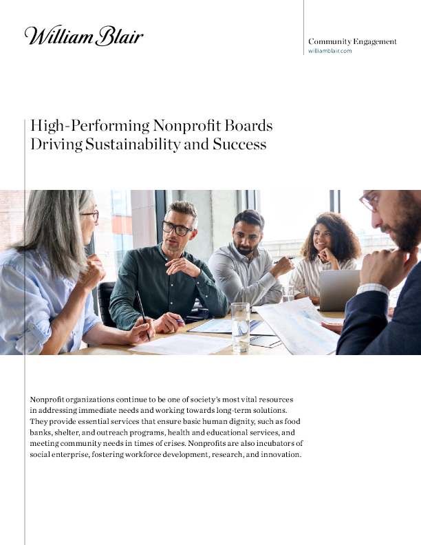 高绩效非营利组织董事会推动可持续发展和成功