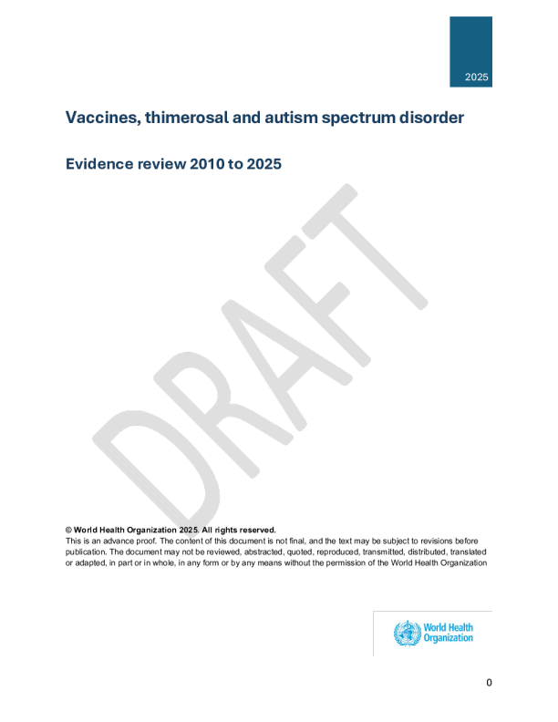 2010年至2025年疫苗、硫柳汞和自闭症谱系障碍