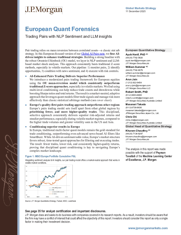 欧洲量化取证：利用NLP情感分析和LLM洞察进行配对交易