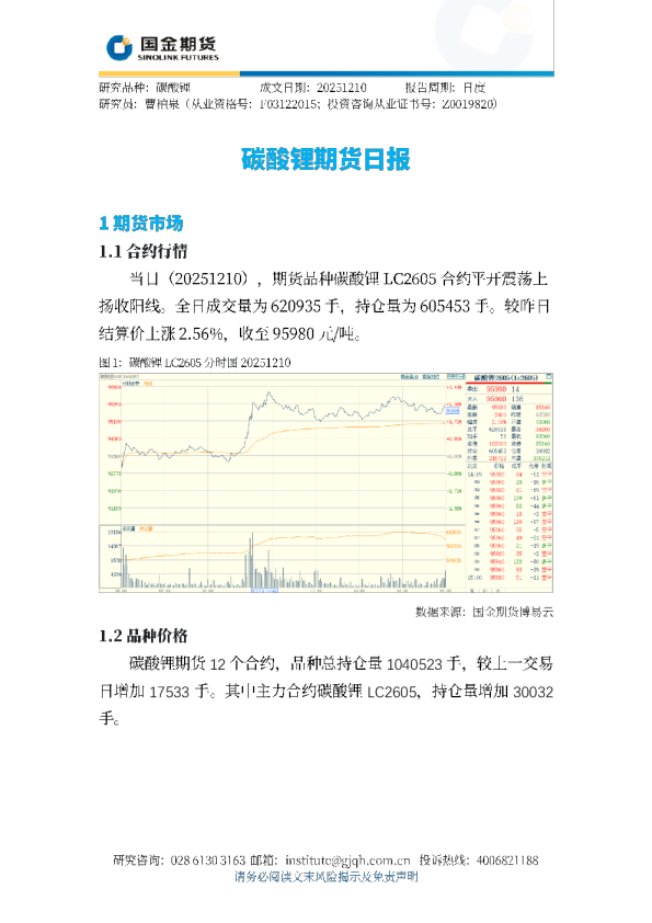 碳酸锂期货日报