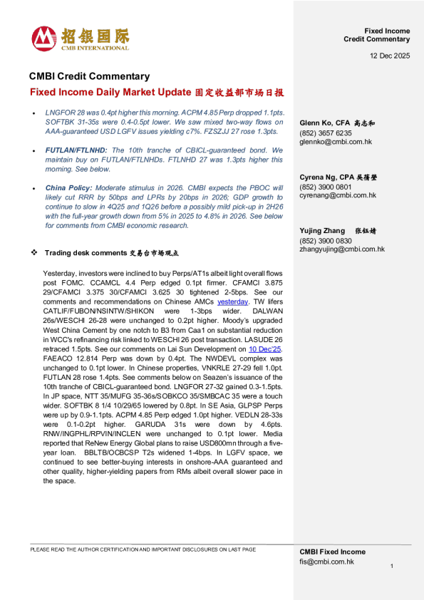 Fixed Income Daily Market Update