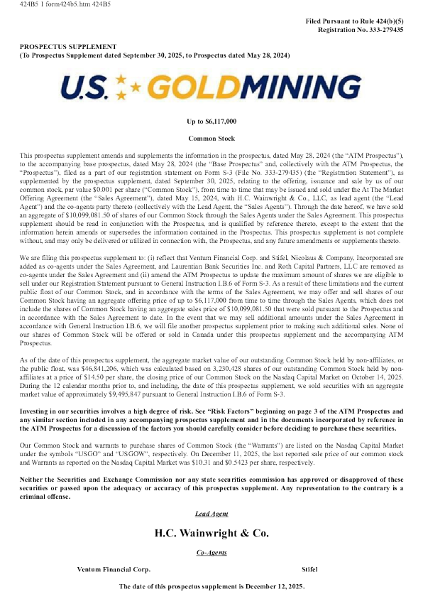 U.S. GoldMining Inc美股招股说明书(2025-12-12版)