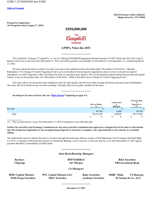 金宝汤美股招股说明书(2025-12-12版)