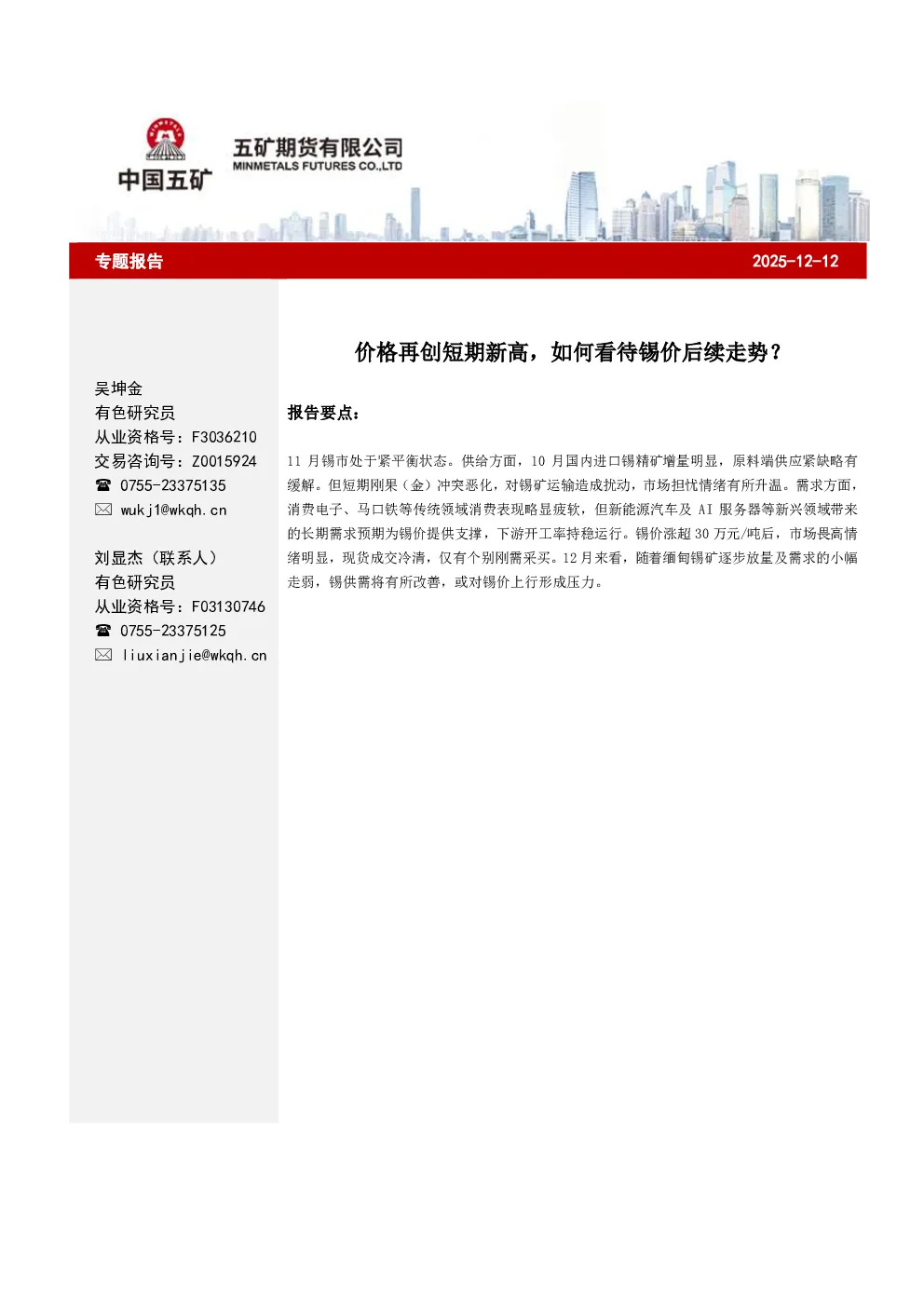 报告封面