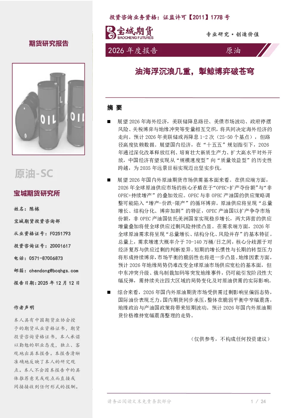 报告封面