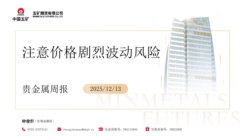 贵金属周报:注意价格剧烈波动风险