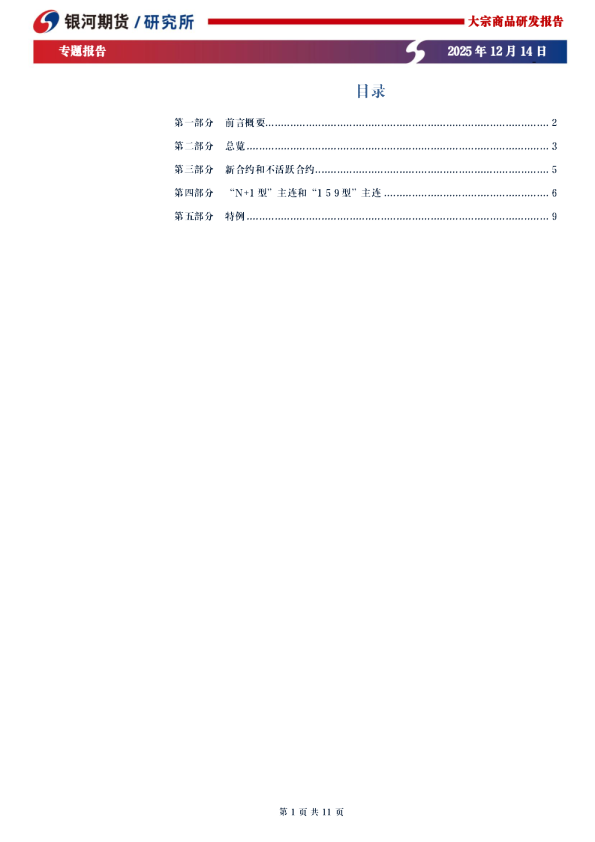 专题报告：期货主力合约切换规律探究