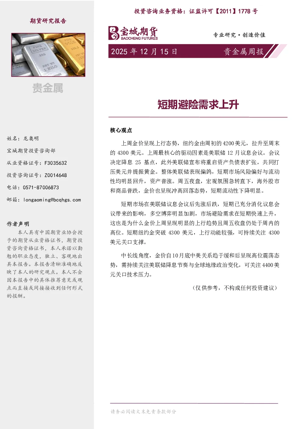 报告封面