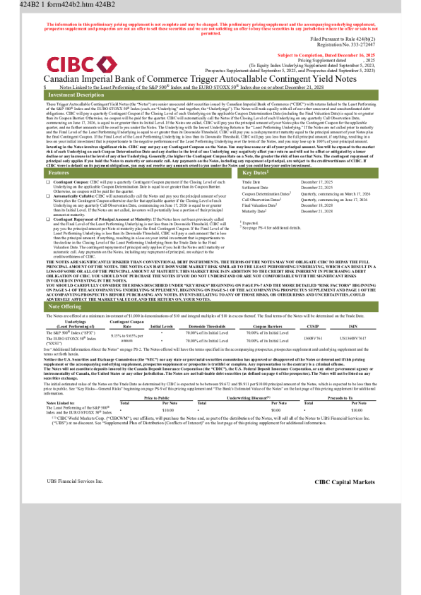 加拿大帝国商业银行美股招股说明书(2025-12-16版)
