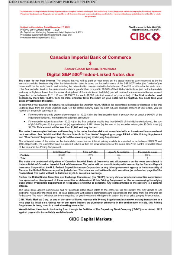 加拿大帝国商业银行美股招股说明书(2025-12-17版)