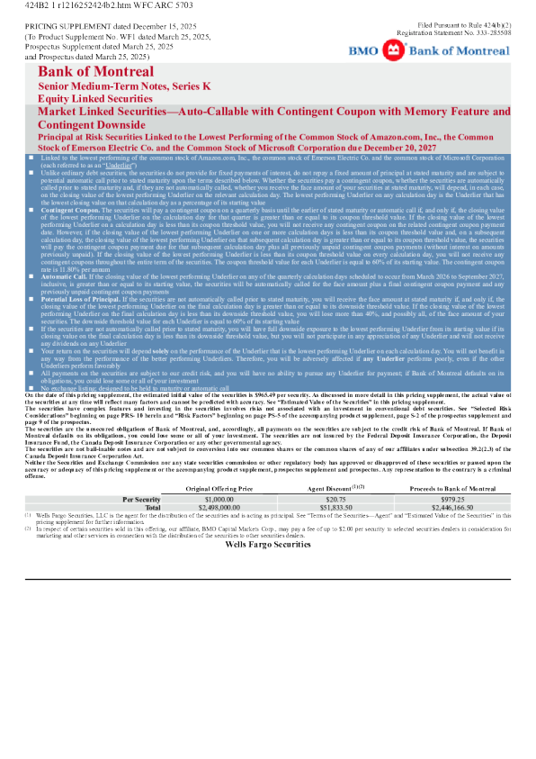 蒙特利尔银行美股招股说明书(2025-12-17版)