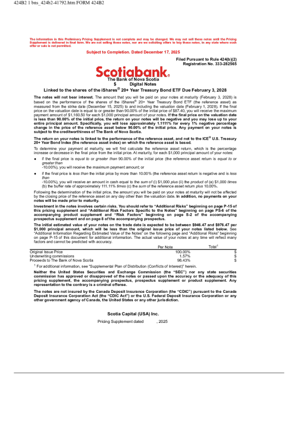 加拿大丰业银行美股招股说明书(2025-12-17版)