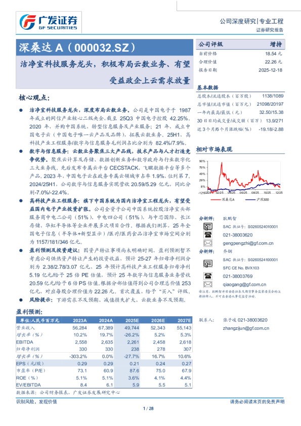 洁净室科技服务龙头,积极布局云数业务、有望受益政企上云需求放量-深度研究