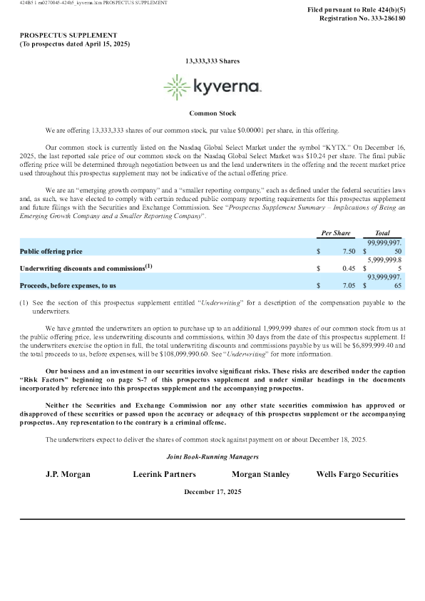 Kyverna Therapeutics Inc美股招股说明书(2025-12-18版)