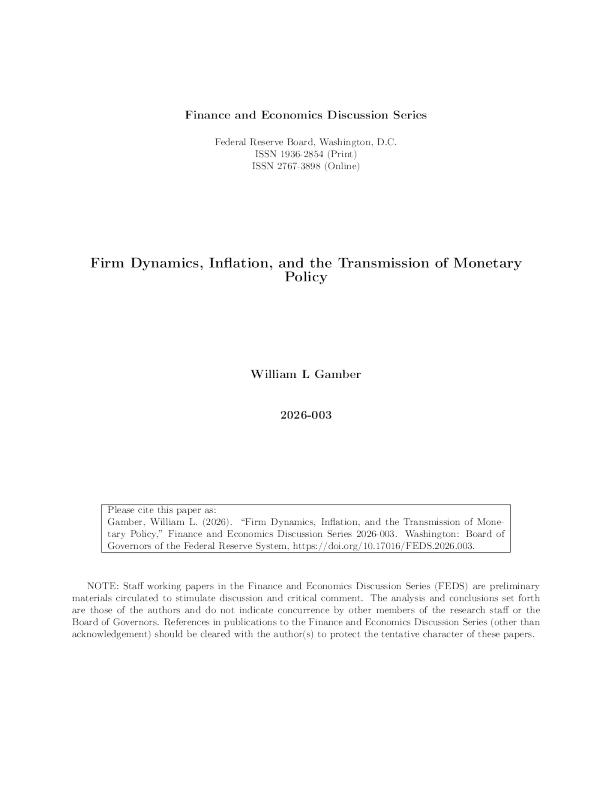 企业动态、通货膨胀与货币政策传导