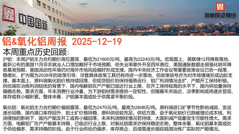 铝&氧化铝周报