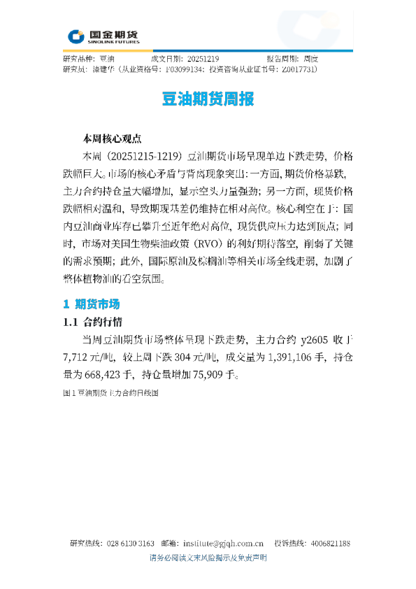 豆油期货周报