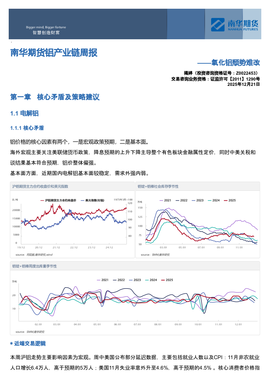 南华期货铝产业链周报：氧化铝颓势难改