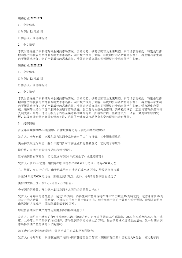 铜锡分享20251221