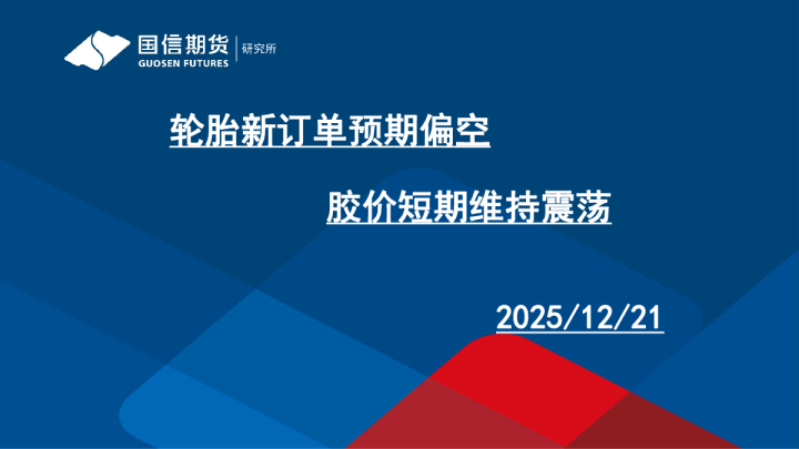 轮胎新订单预期偏空，胶价短期维持震荡