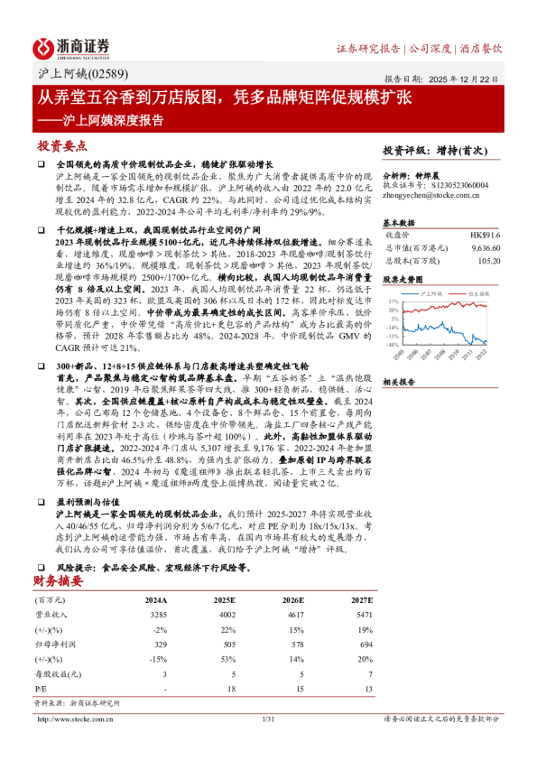 沪上阿姨深度报告：从弄堂五谷香到万店版图，凭多品牌矩阵促规模扩张