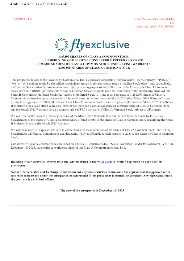 flyExclusive Inc-A美股招股说明书(2025-12-22版)