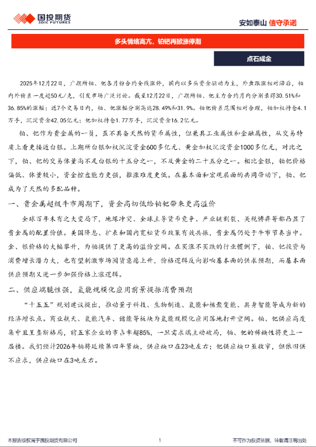 点石成金：多头情绪高亢，铂钯再掀涨停潮