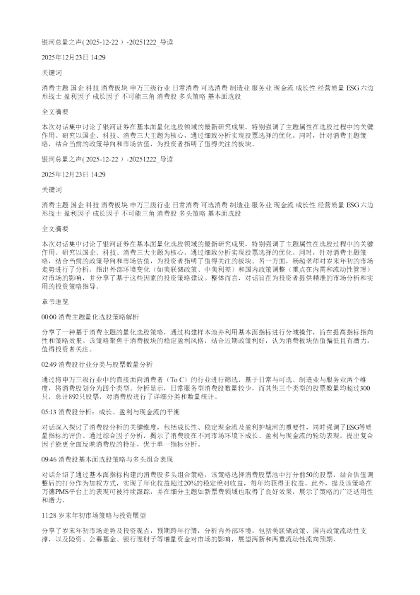 银河总量之声2025122220251222