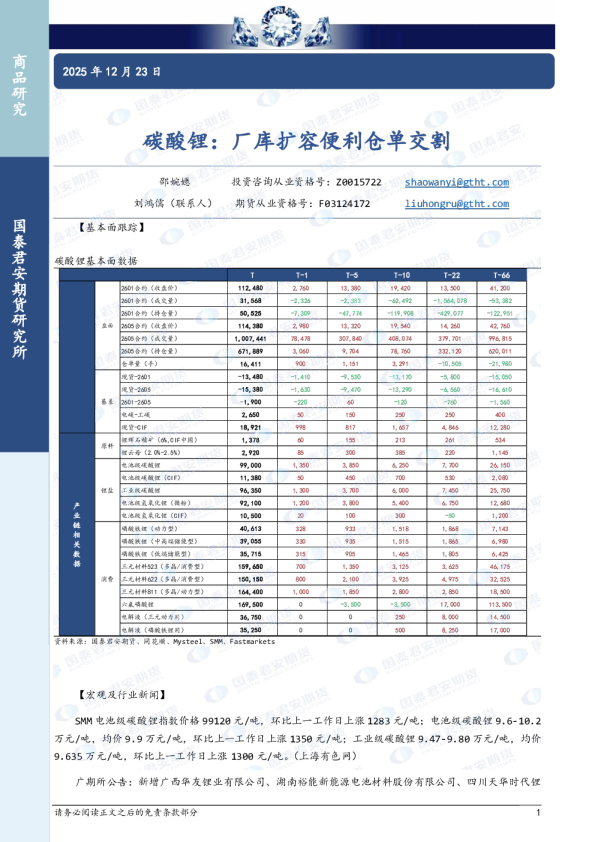 碳酸锂：厂库扩容便利仓单交割
