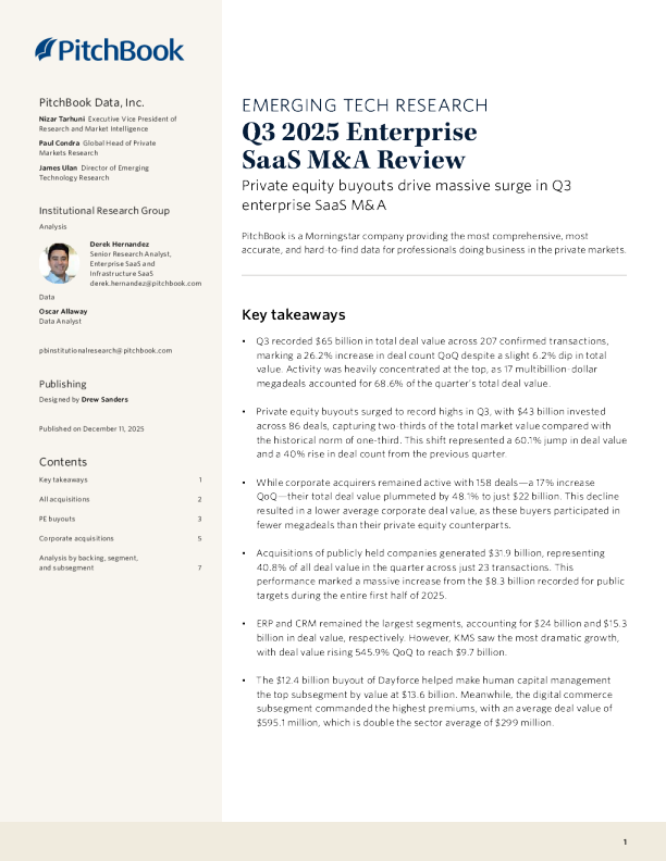 2025年第三季度企业SaaS并购回顾（英）2025