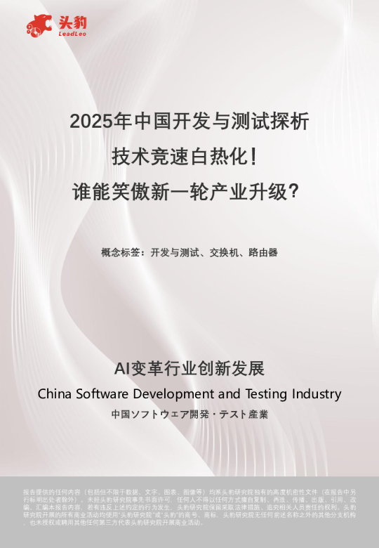 2025年中国开发与测试探析：技术竞速白热化！谁能笑傲新一轮产业升级？