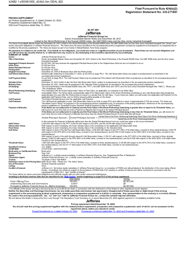 杰富瑞金融集团股份有限公司美股招股说明书（2025-12-23版）