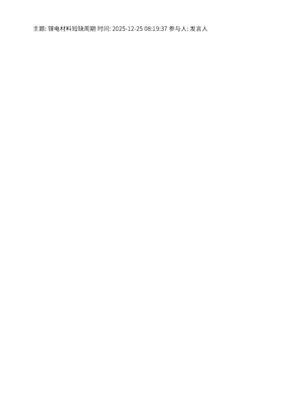 锂电材料短缺周期