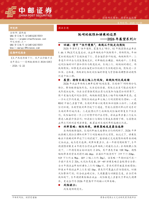 2026年展望系列六:陡峭的极限和骑乘的边界