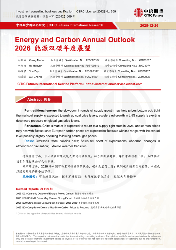 2026能源双碳年度展望