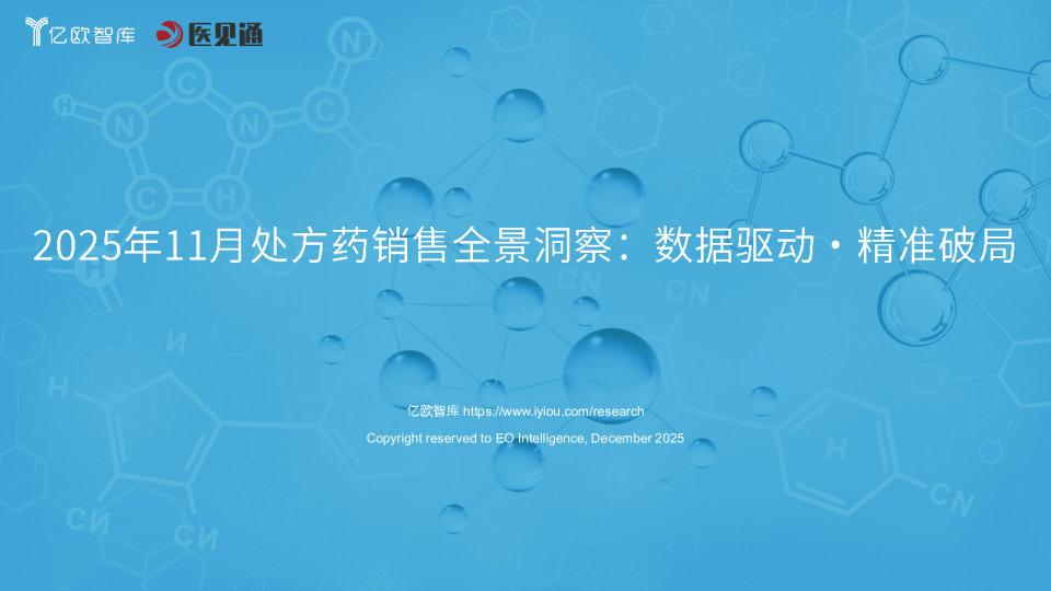 2025年11月处方药销售全景洞察：数据驱动・精准破局
