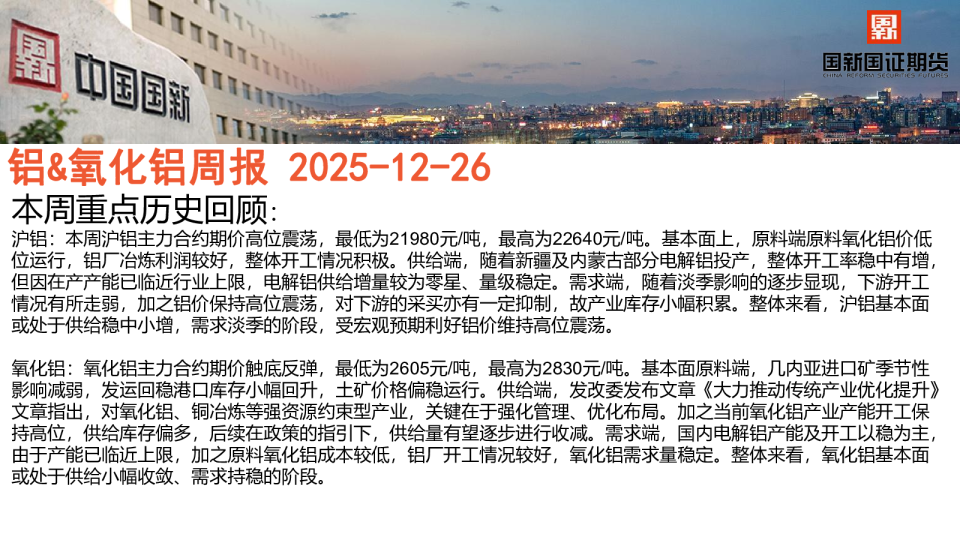铝&氧化铝周报