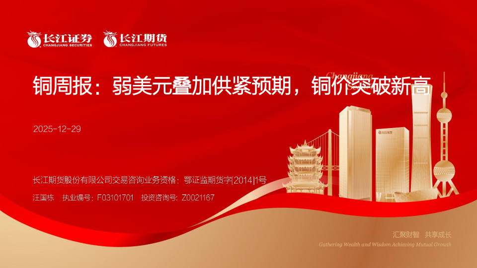 铜周报：弱美元叠加供紧预期，铜价突破新高