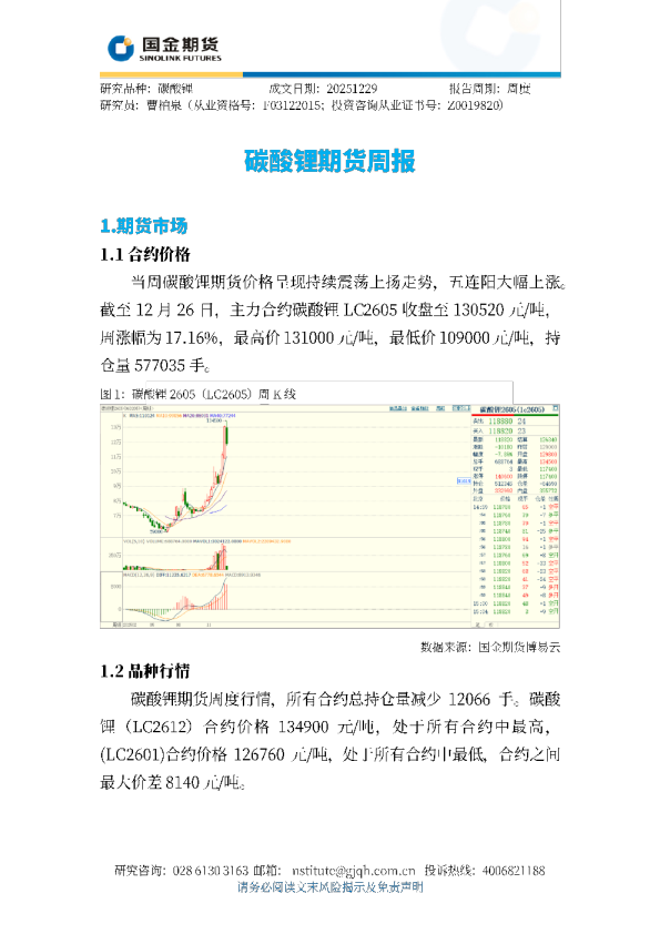 碳酸锂期货周报