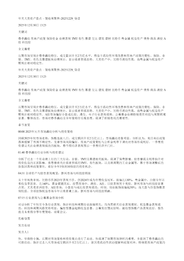 年关大类资产盘点策略周聚焦20251229