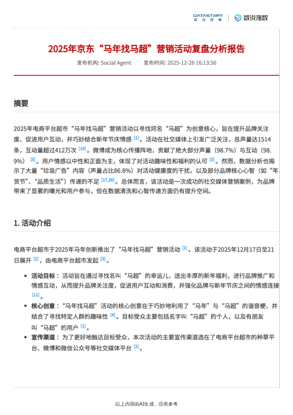2025年京东“⻢年找⻢超”营销活动复盘分析报告
