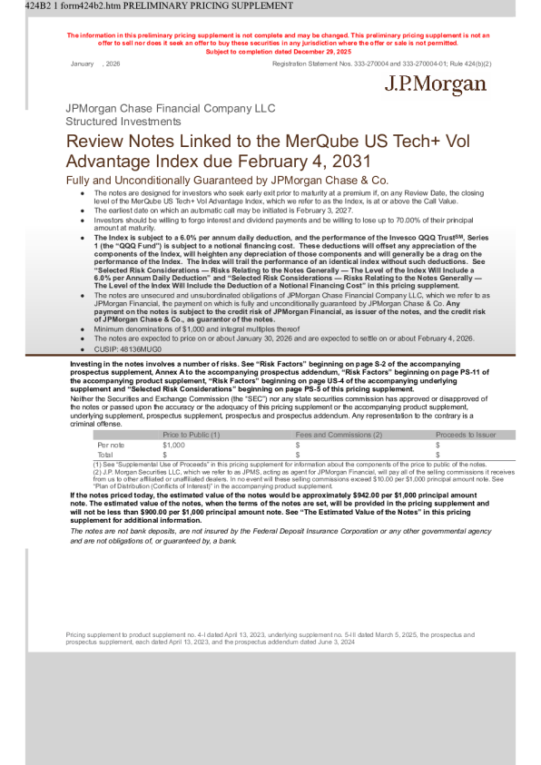 摩根大通美股招股说明书(2025-12-30版)