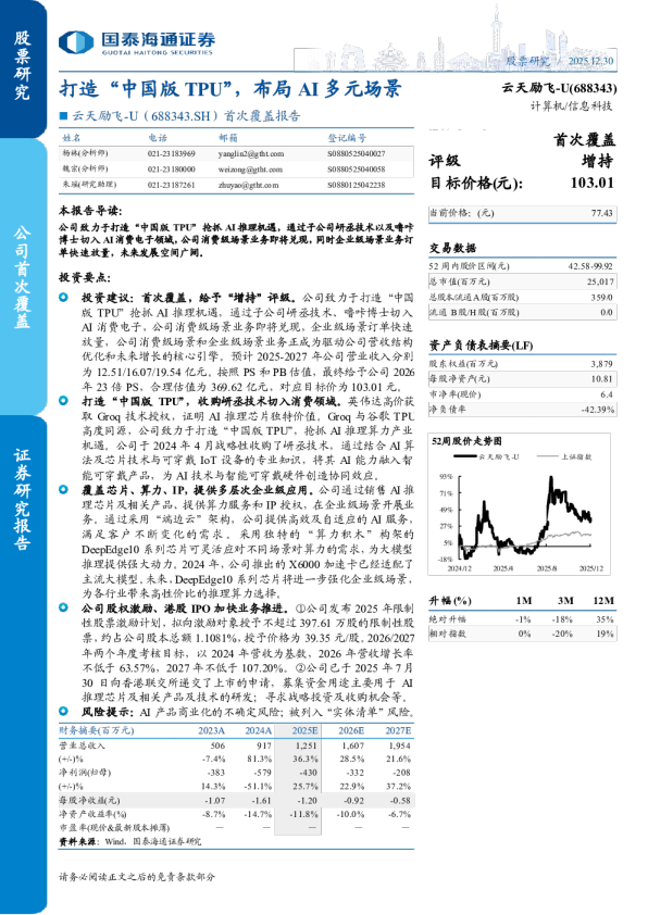 打造“中国版 TPU”，布局 AI 多元场景