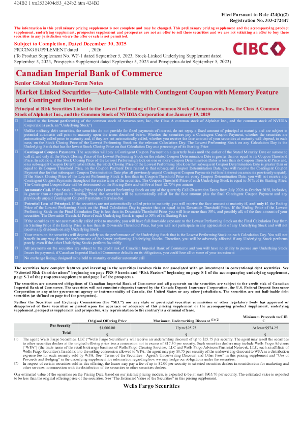 加拿大帝国商业银行美股招股说明书(2025-12-31版)