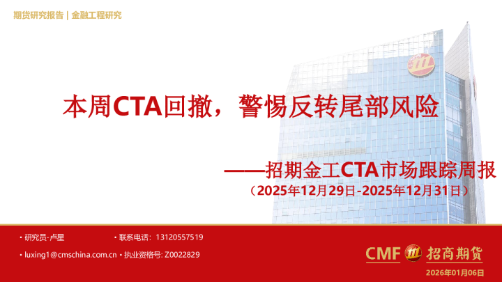 金工CTA市场跟踪周报：本周CTA回撤，警惕反转尾部风险