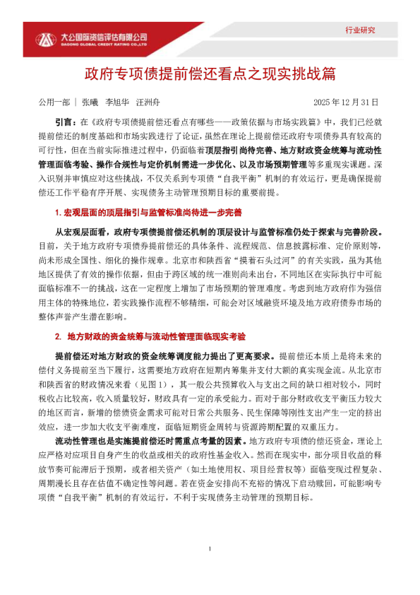 政府专项债提前偿还看点之现实挑战篇
