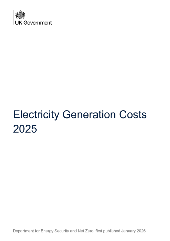 2025年英国发电成本报告