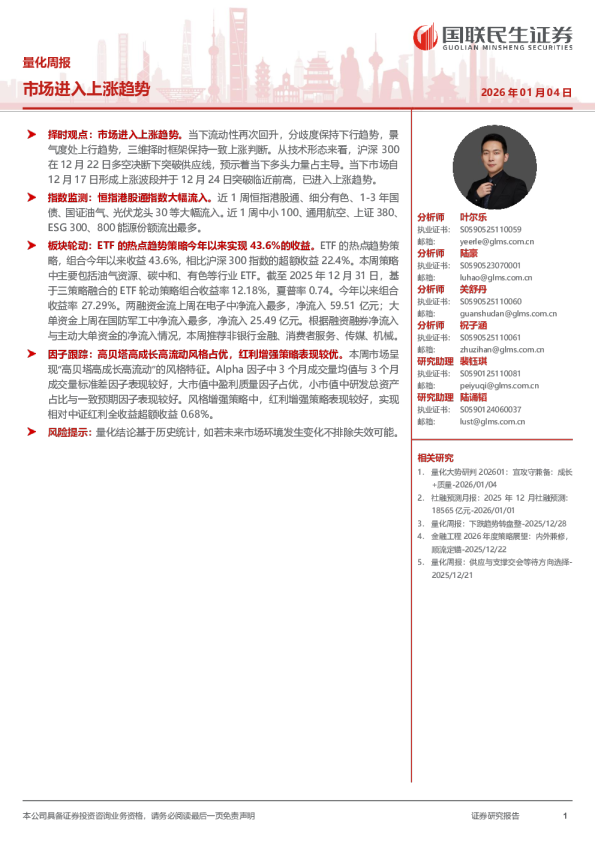 市场进入上涨趋势